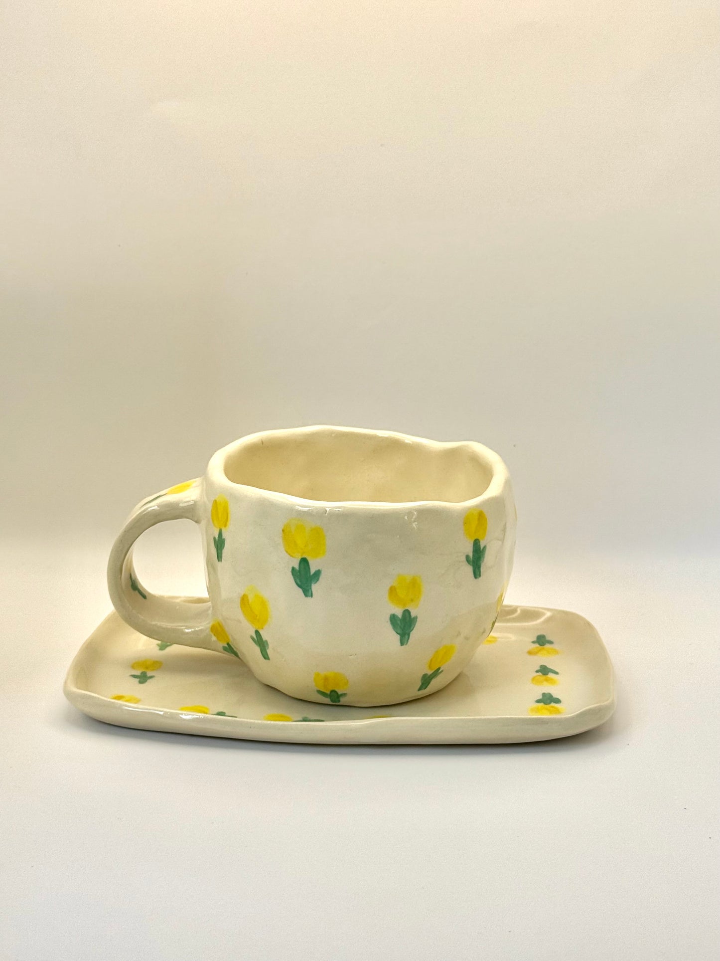 Floral Mug & Saucer Set