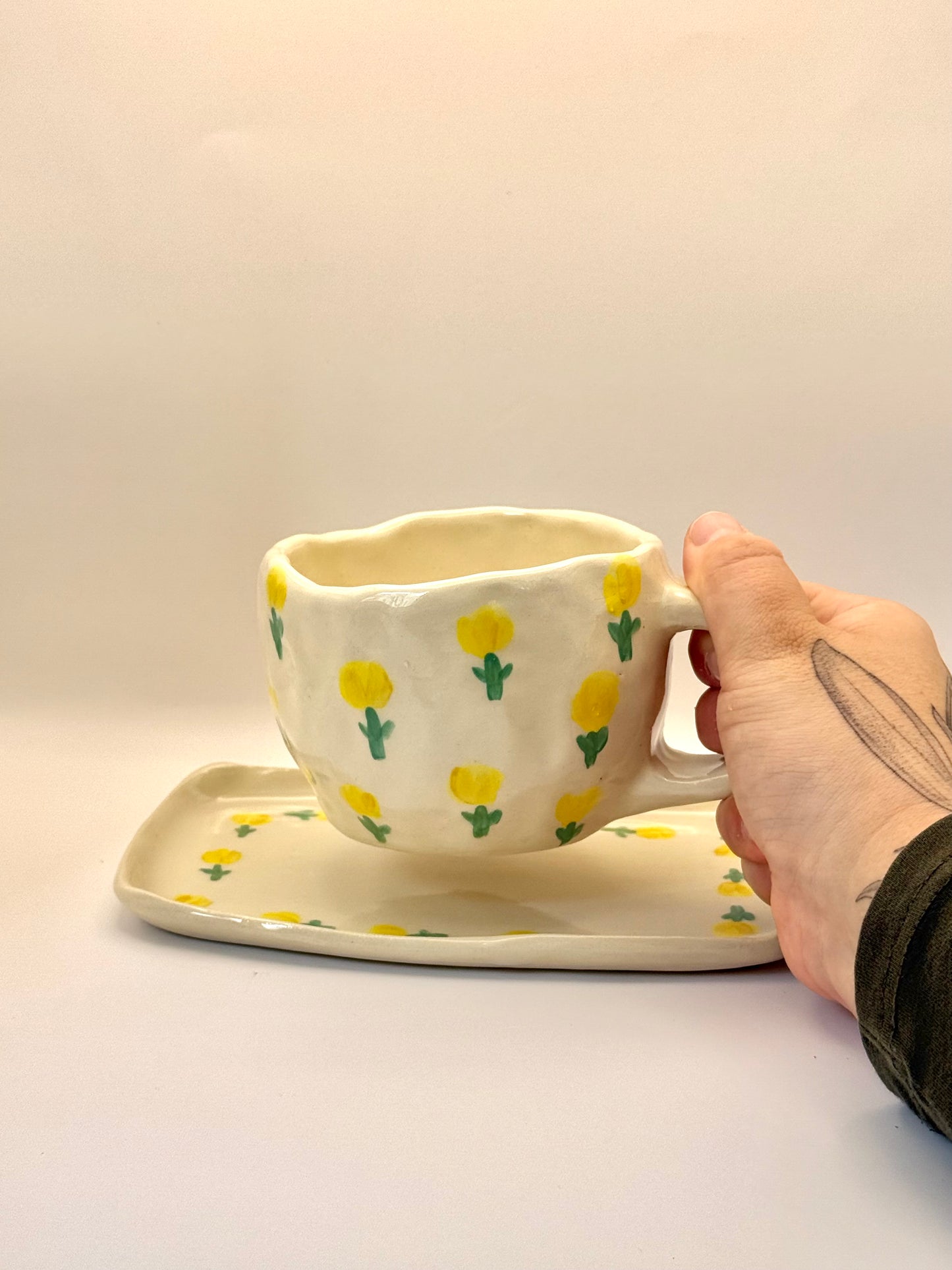 Floral Mug & Saucer Set