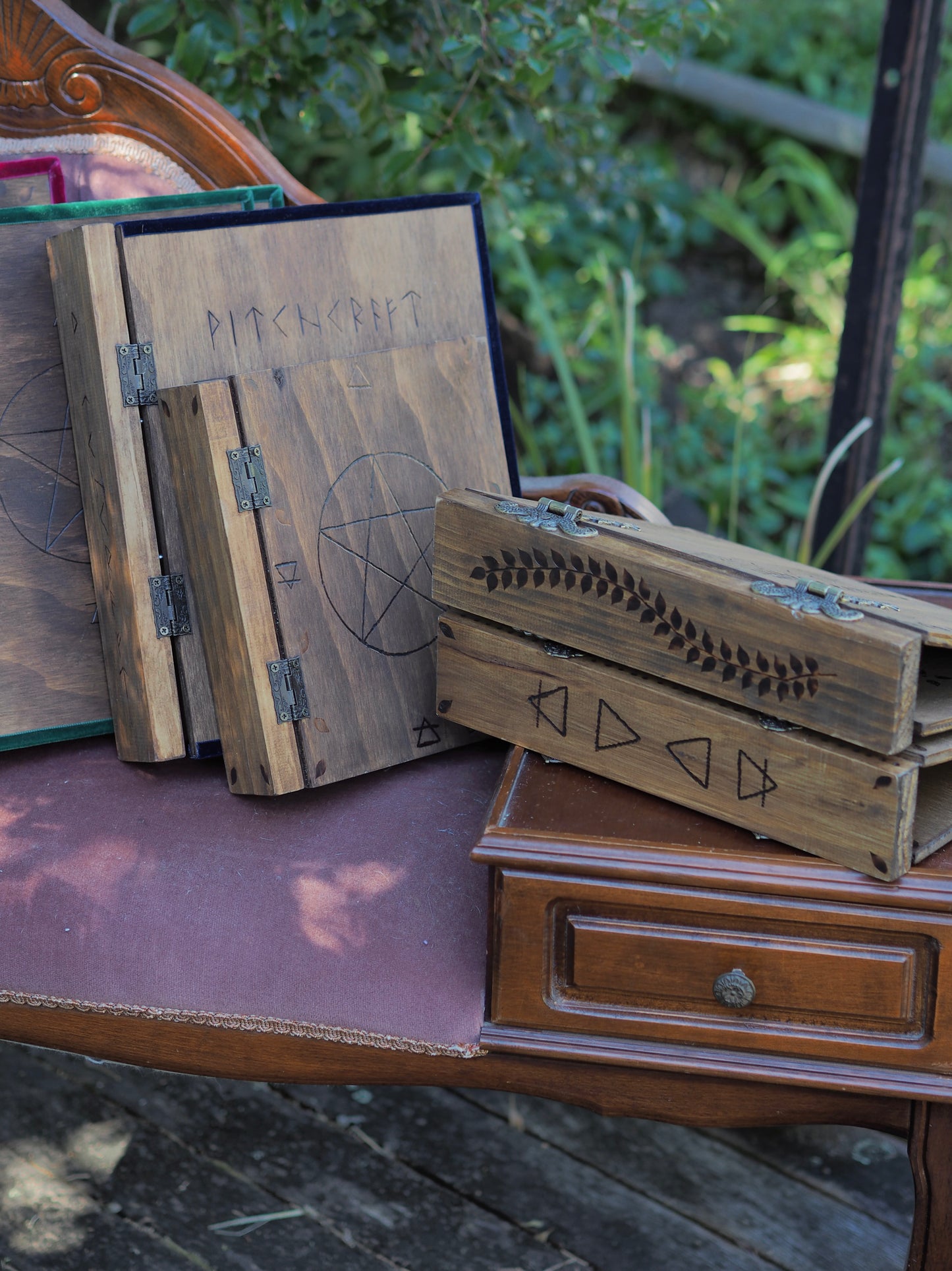 Grimoire/Book of Shadows - Wooden Binders