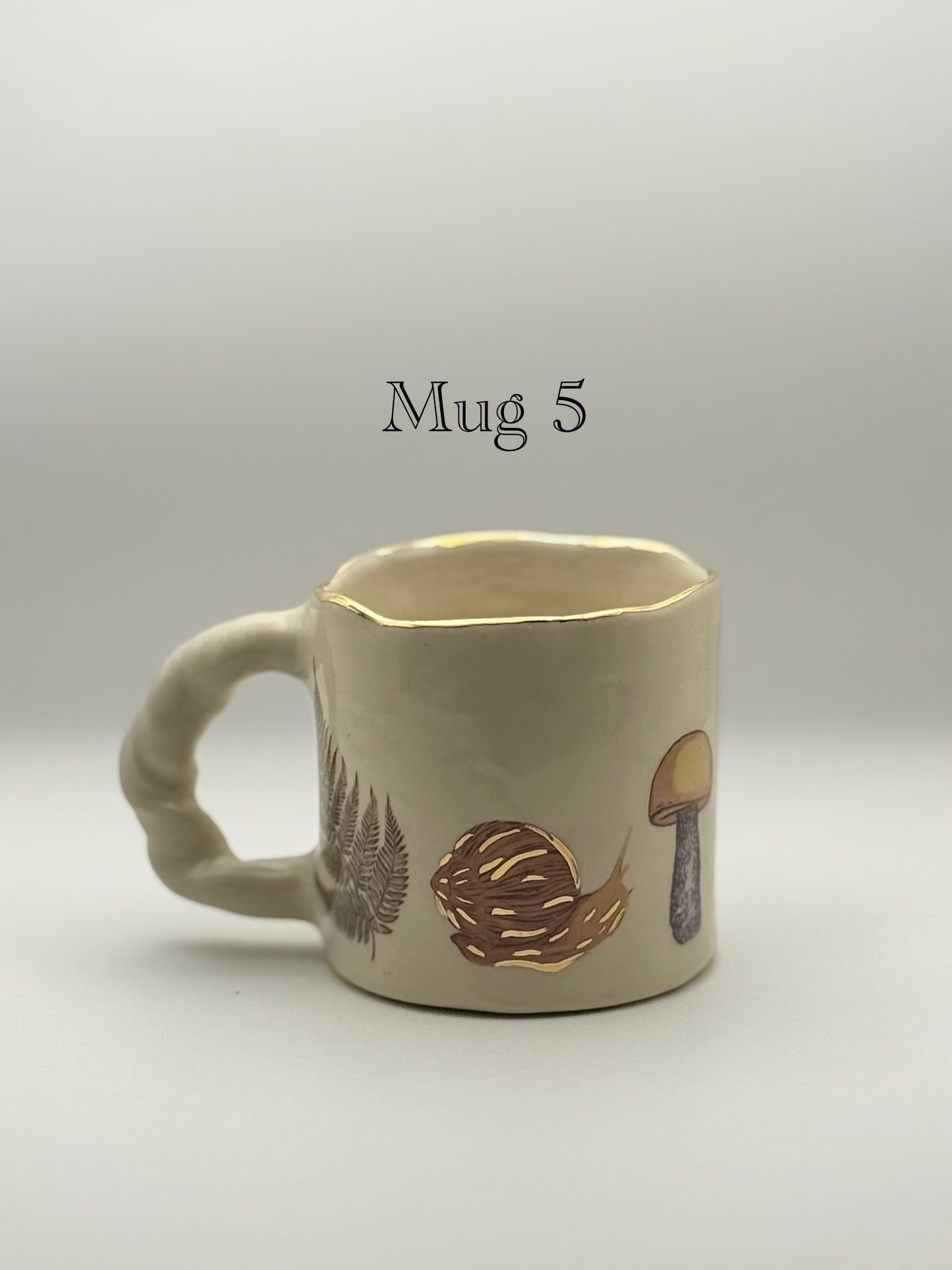 Snail Mug with Gold Luster