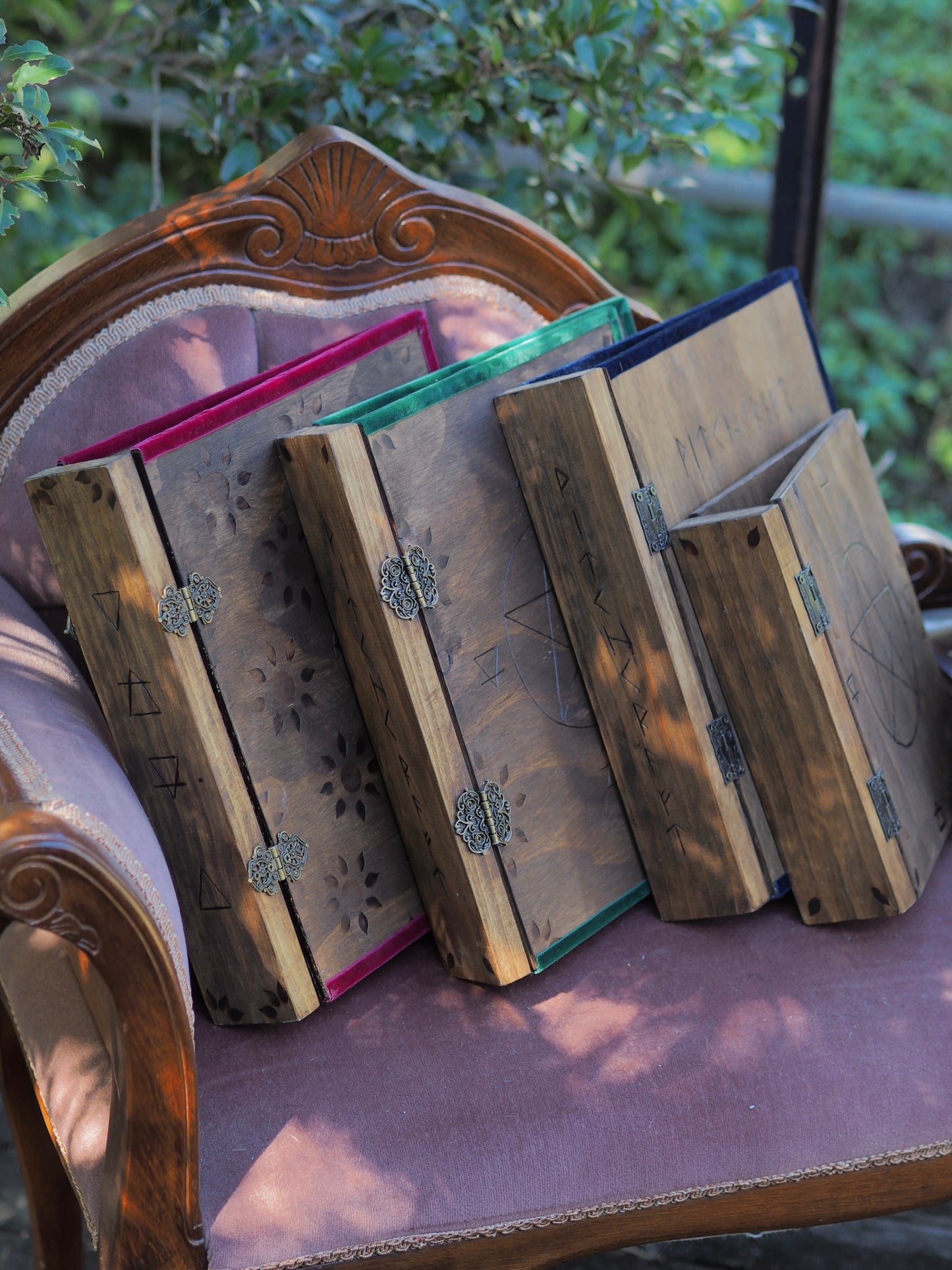 Grimoire/Book of Shadows - Wooden Binders
