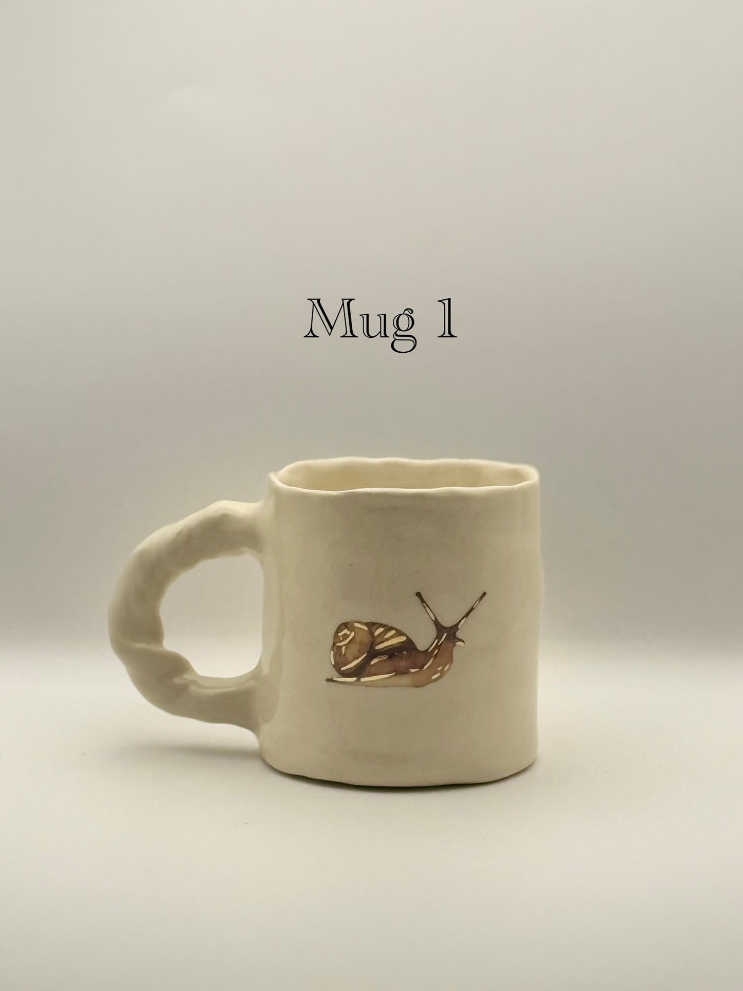 Snail Mug with Gold Luster