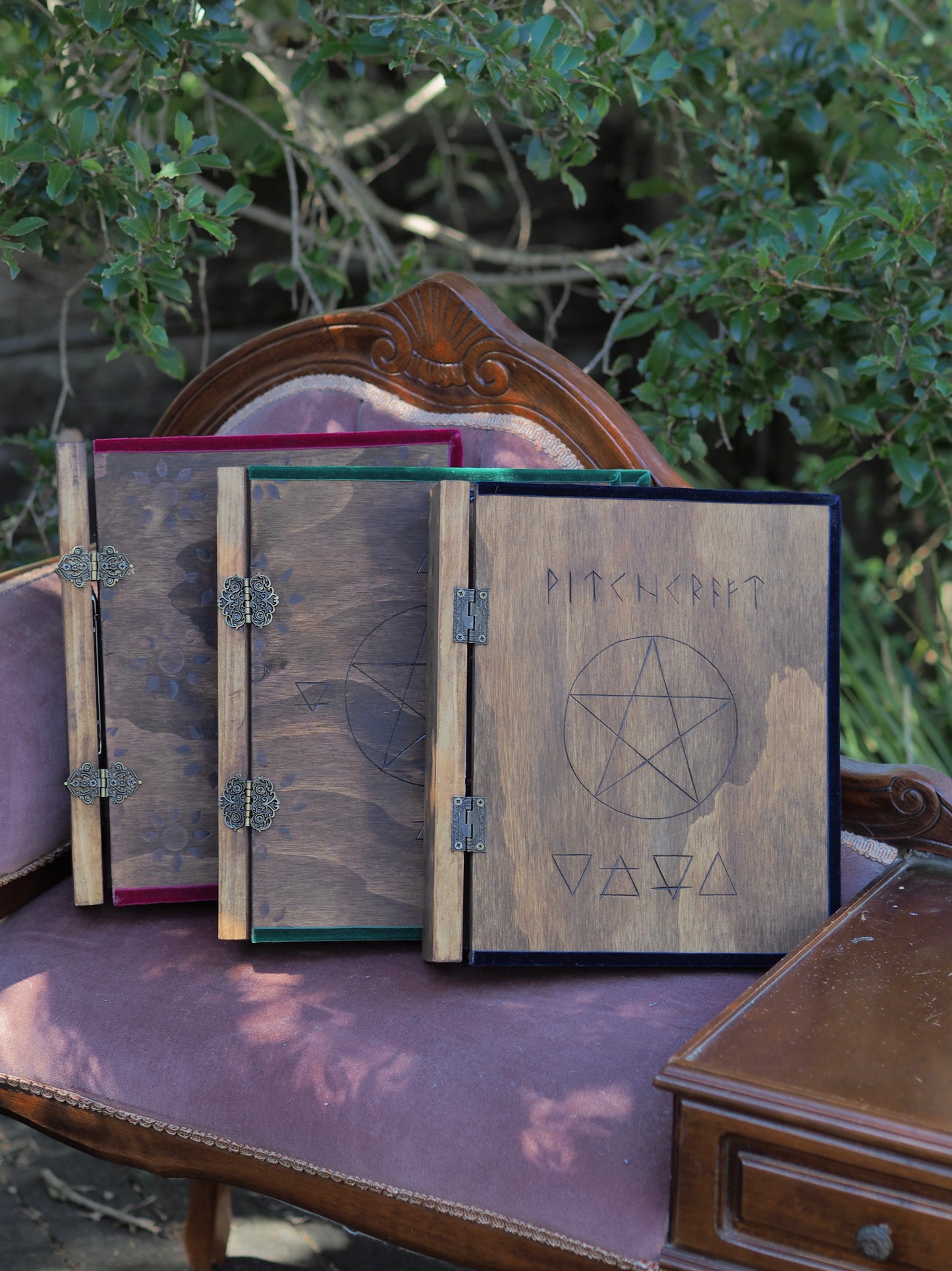 Grimoire/Book of Shadows - Wooden Binders