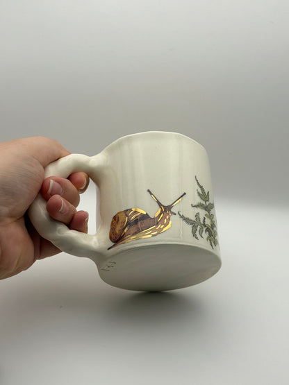 Snail Mug with Gold Luster