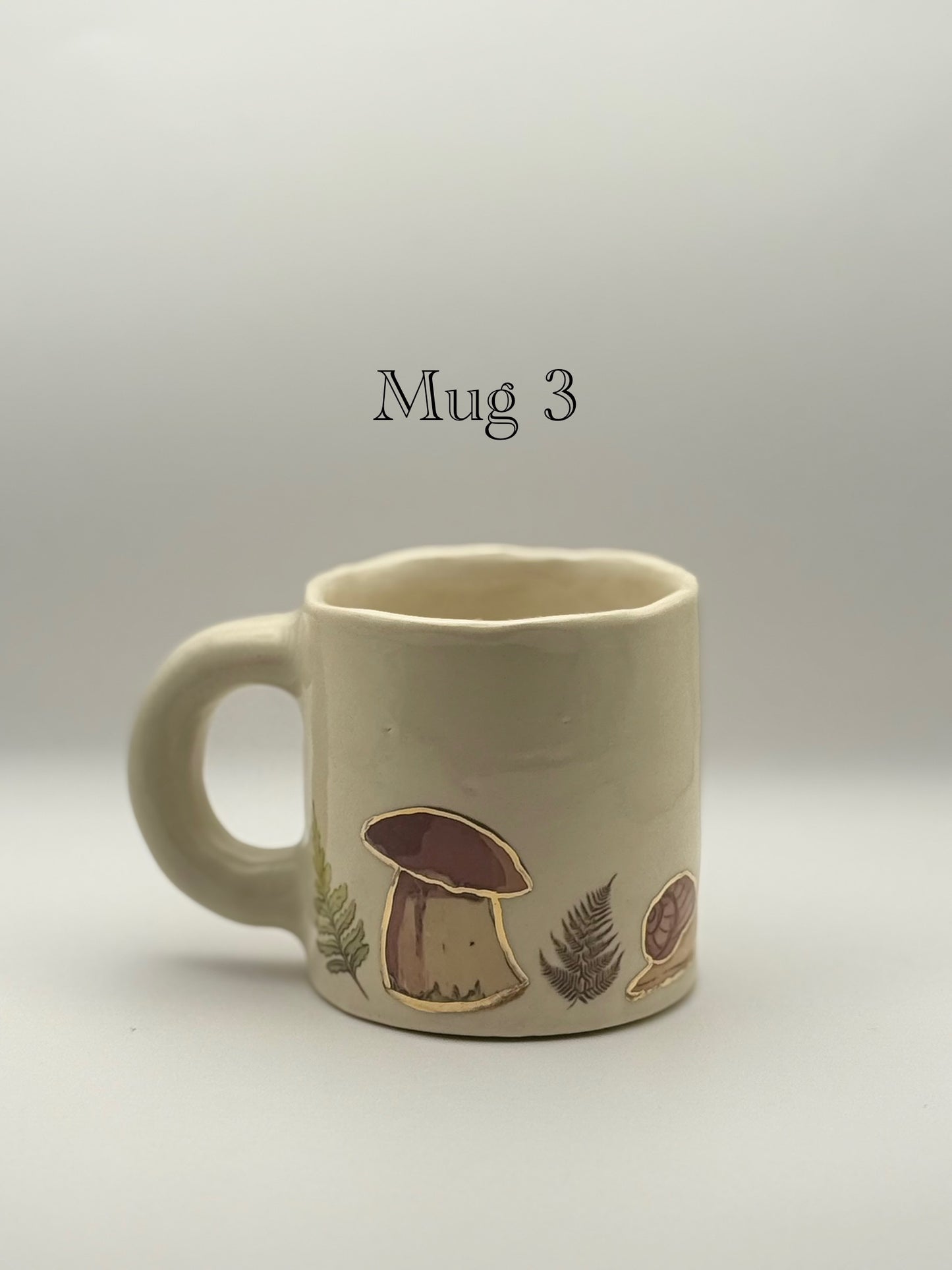 Snail Mug with Gold Luster