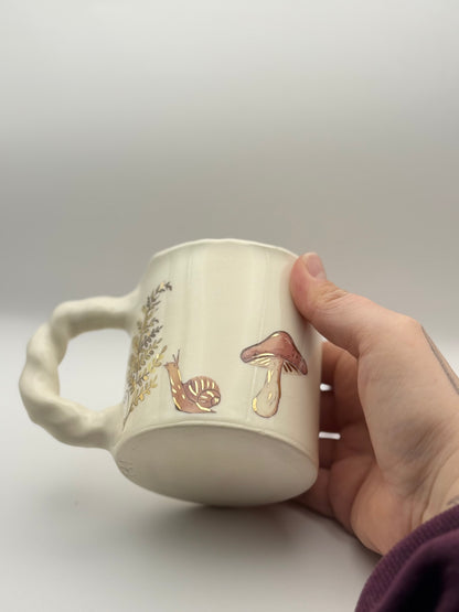 Snail Mug with Gold Luster