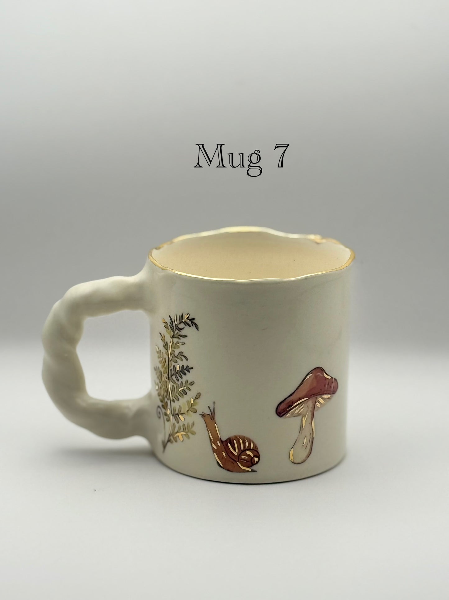 Snail Mug with Gold Luster