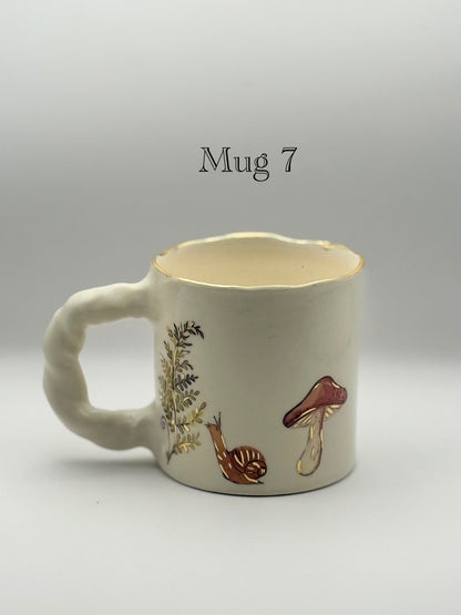 Snail Mug with Gold Luster