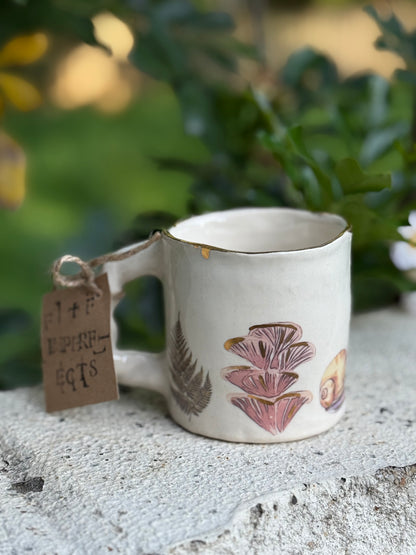 Snail Mug with Gold Luster