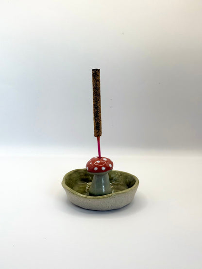 Mushroom Dish Stick Incense Holder