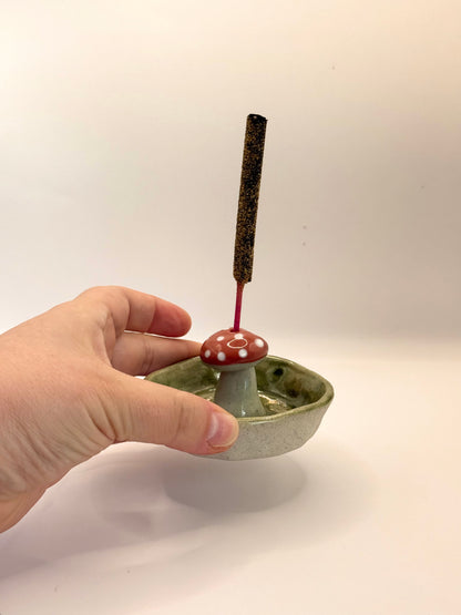 Mushroom Dish Stick Incense Holder