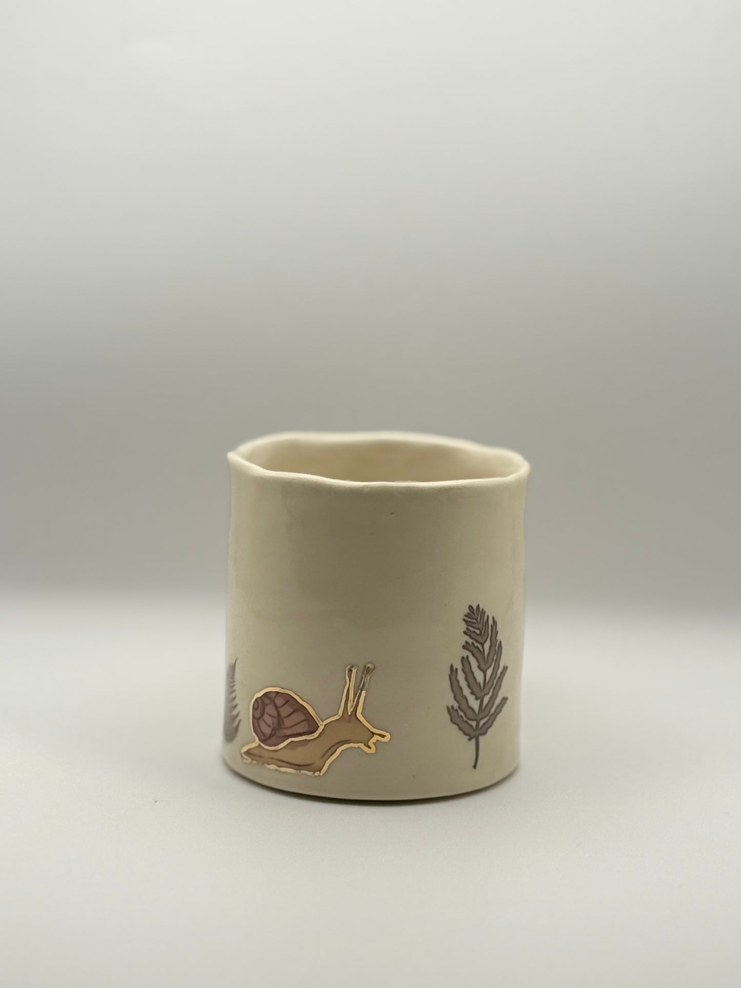 Snail Mug with Gold Luster